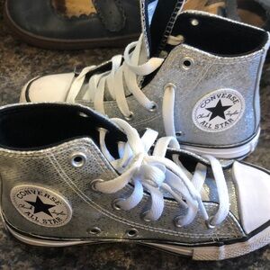 Silver glitter Converse